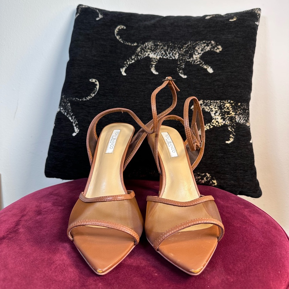 Like new Tony Bianco Miley Sandal in Rust high heel ankle strap mesh open toe - Picture 4 of 9